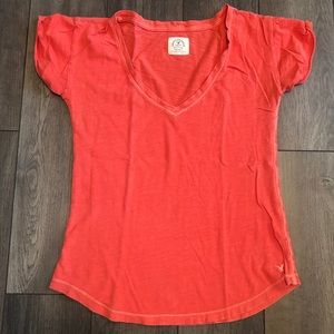 Orange V-Neck Shirt